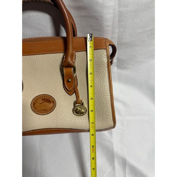 Vintage Dooney & Bourke Beige Brown Pebble Leather Satchel - Picture 15 of 16